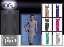 8594 VOG EZ LINED MIDRIFF CAP SLV DRESS LENGTHS PATTERN 8-16